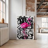 Flamingo Drip | Graffiti Spray Wall Art Print - Print